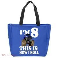 I'm 8 This Is How I Roll Monster Truck Tote Bag thumb 0