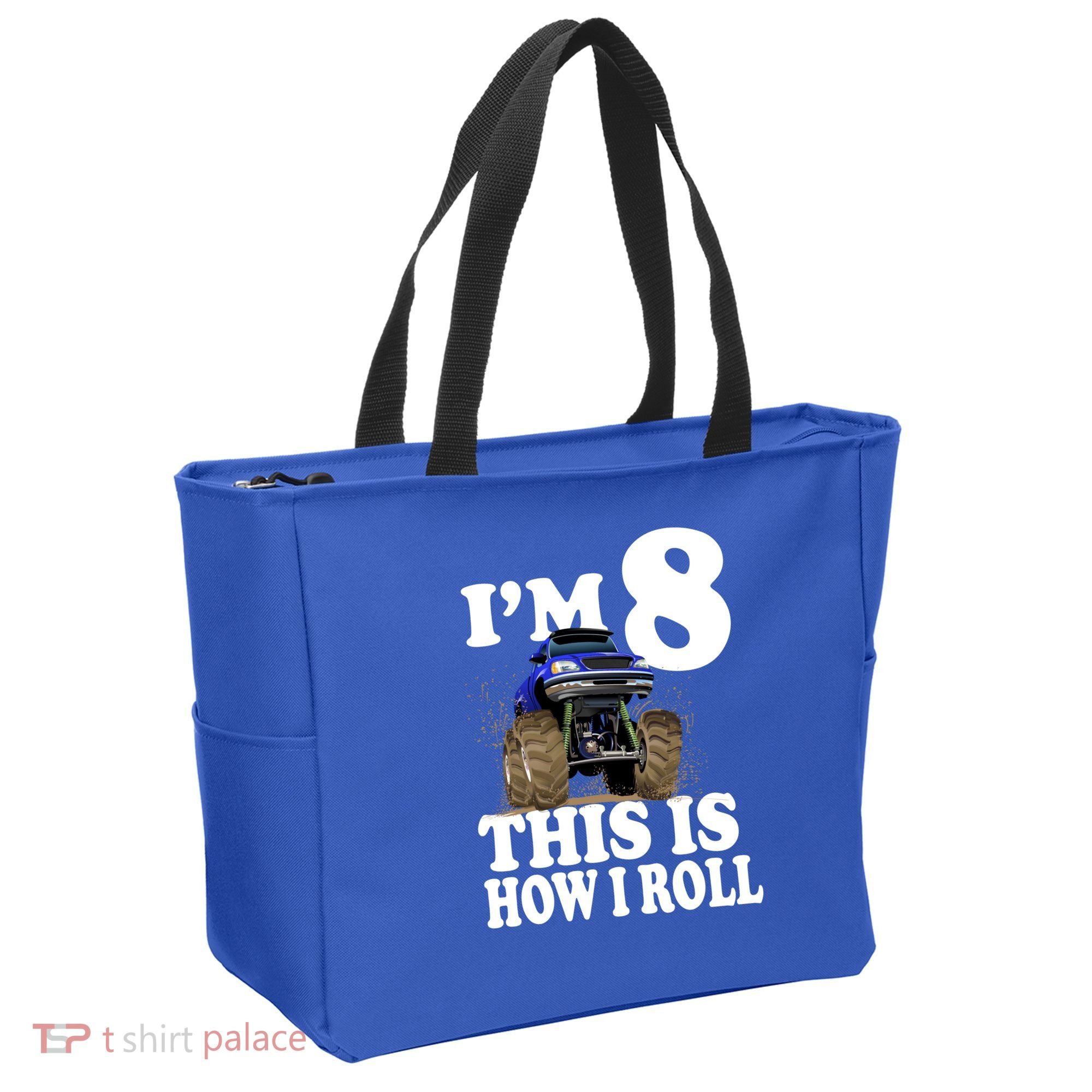 I'm 8 This Is How I Roll Monster Truck Tote Bag
