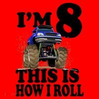 I'm 8 This Is How I Roll Monster Truck Santa Hat thumb 1