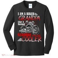 I'm A Biker Grandpa Except Much Cooler Kids Long Sleeve Shirt thumb 0