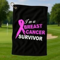 I'm A Breast Cancer Survivor Golf Towel thumb 1