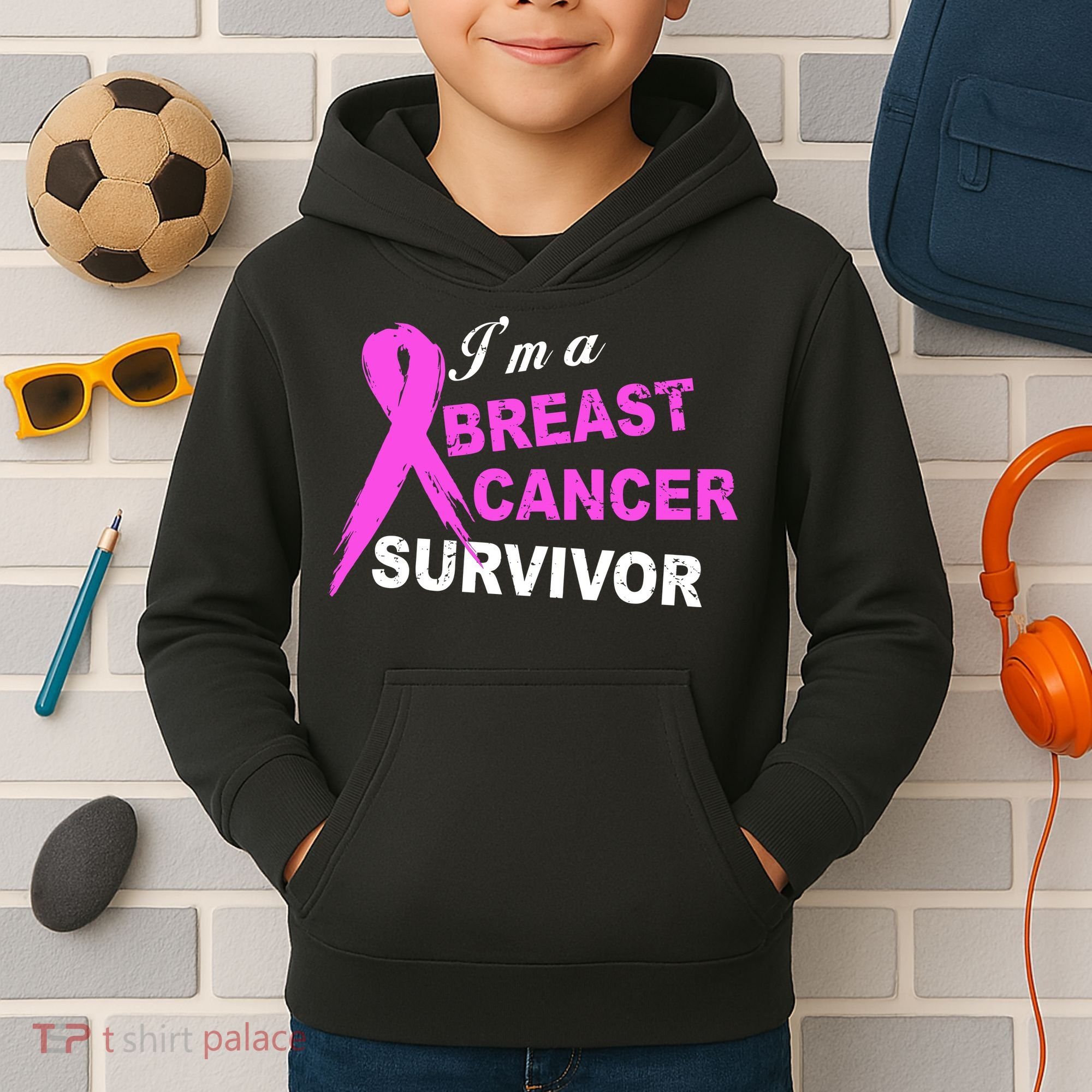 I'm A Breast Cancer Survivor Kids Hoodie