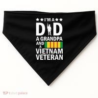 I'm A Dad A Grandpa and A Vietnam Veteran USA-Made Doggie Bandana thumb 0