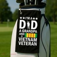 I'm A Dad A Grandpa and A Vietnam Veteran Golf Towel thumb 2