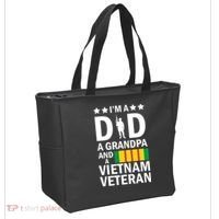 I'm A Dad A Grandpa and A Vietnam Veteran Tote Bag thumb 2