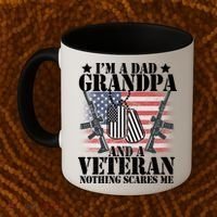 I'm A Dad Grandpa Veteran Nothing Scares me Coffee Mug thumb 2