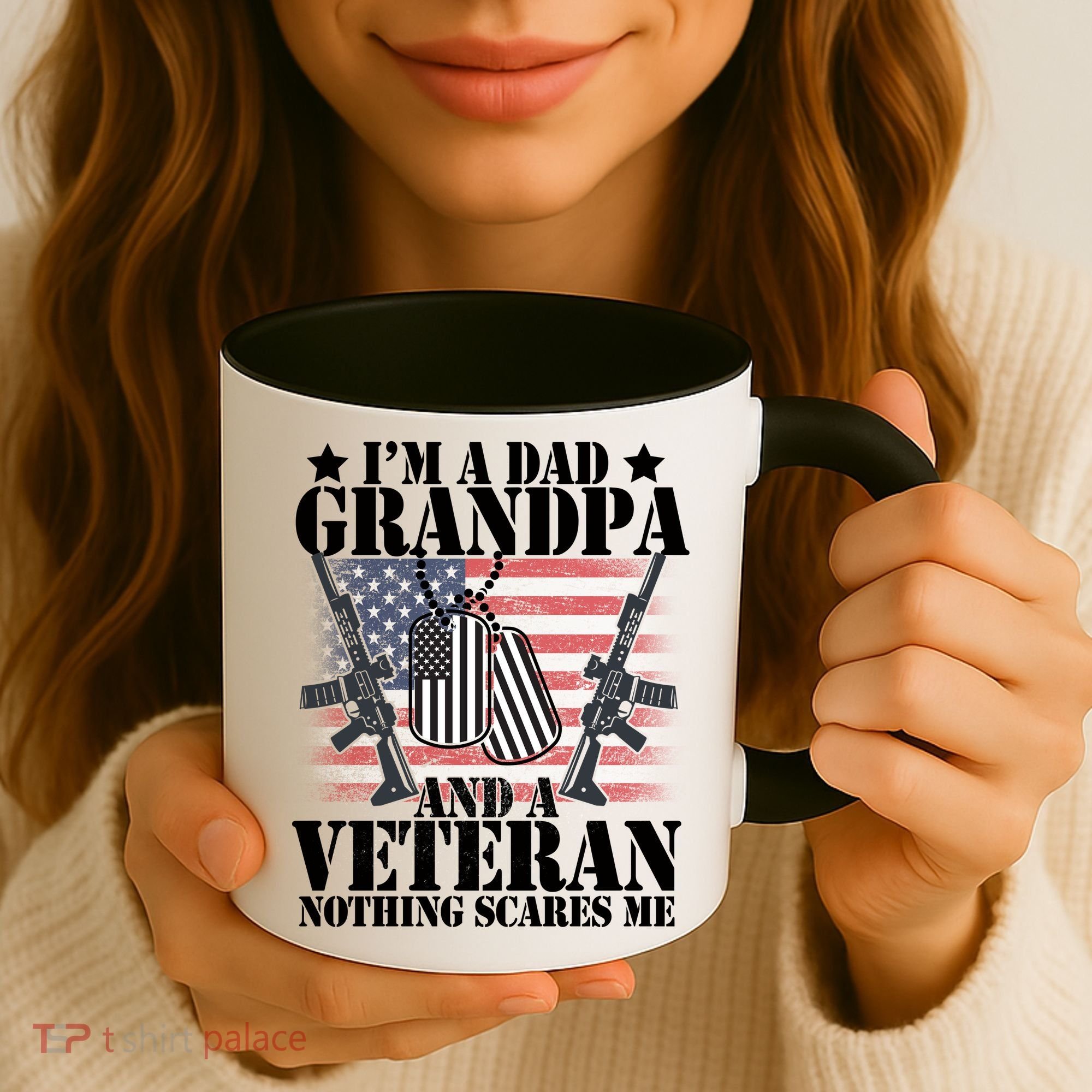 I'm A Dad Grandpa Veteran Nothing Scares me Coffee Mug