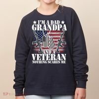 I'm A Dad Grandpa Veteran Nothing Scares me Women's Sweatshirt thumb 0