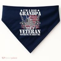 I'm A Dad Grandpa Veteran Nothing Scares me USA-Made Doggie Bandana thumb 0