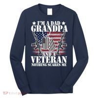 I'm A Dad Grandpa Veteran Nothing Scares me Long Sleeve Shirt thumb 0