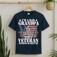 I'm A Dad Grandpa Veteran Nothing Scares me T-Shirt thumb 2