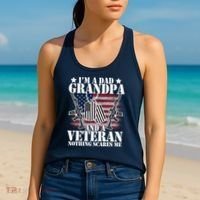 I'm A Dad Grandpa Veteran Nothing Scares me Women's Tank Top thumb 2
