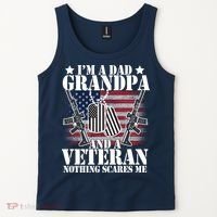 I'm A Dad Grandpa Veteran Nothing Scares me Tank Top thumb 2
