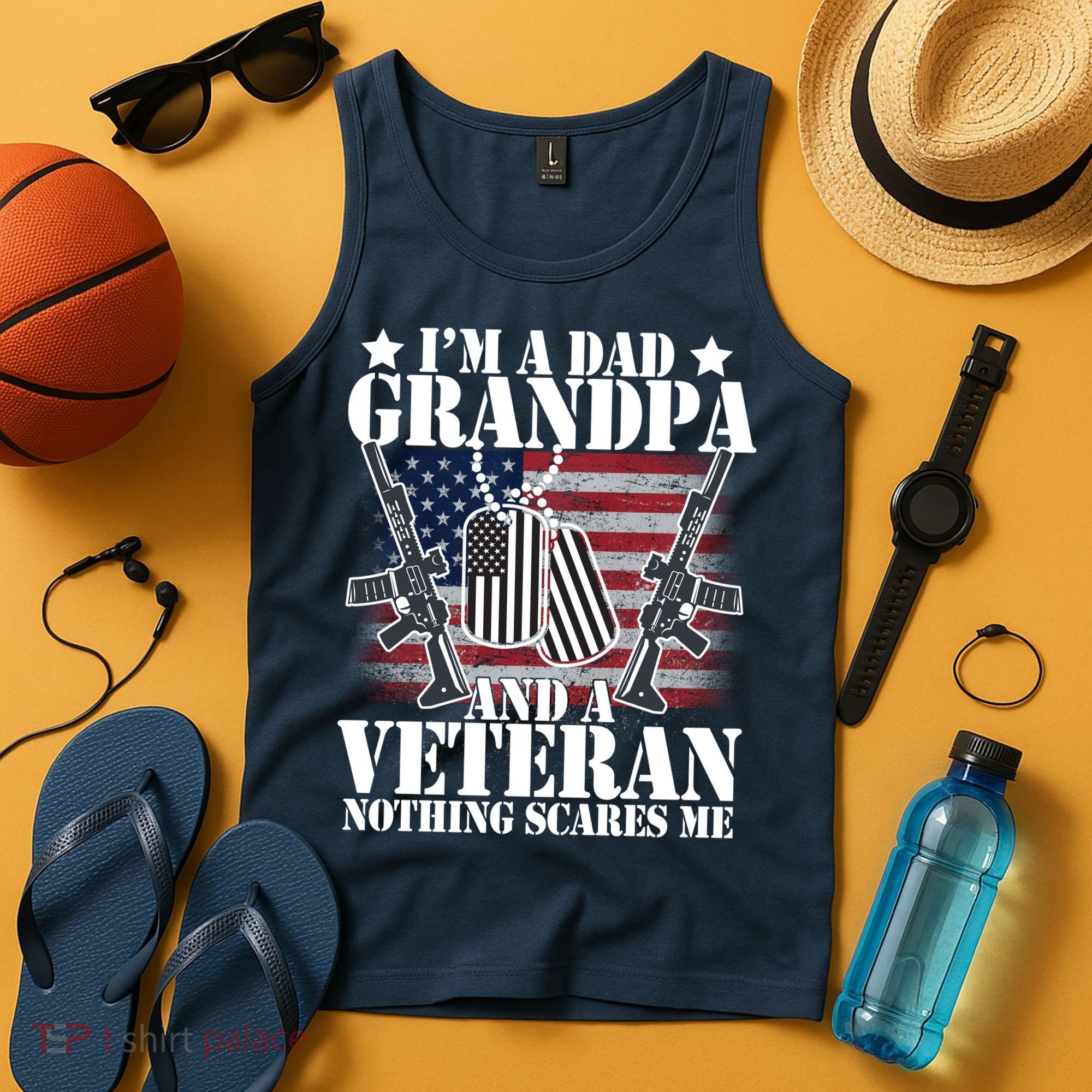 I'm A Dad Grandpa Veteran Nothing Scares me Tank Top