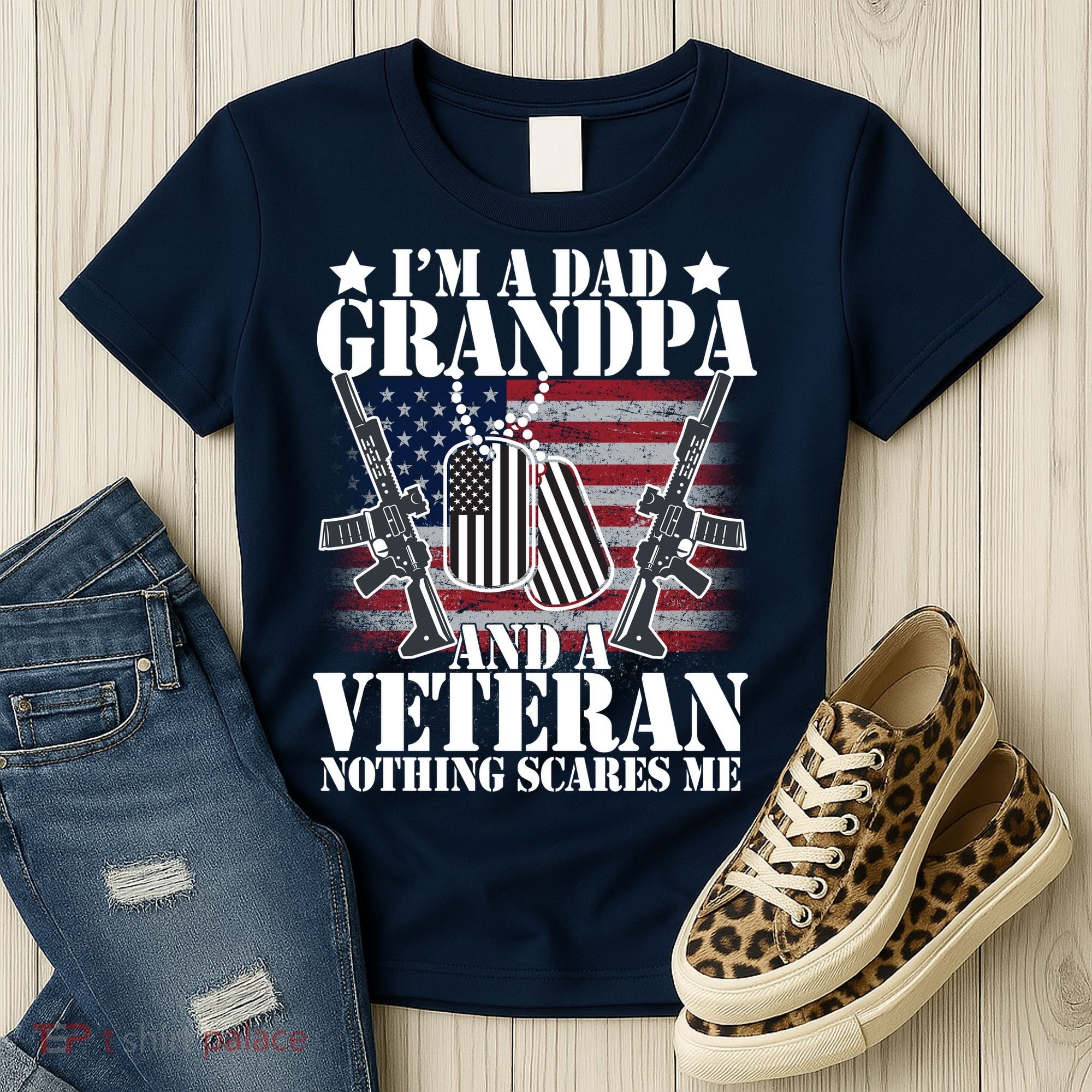 I'm A Dad Grandpa Veteran Nothing Scares me Women's T-Shirt