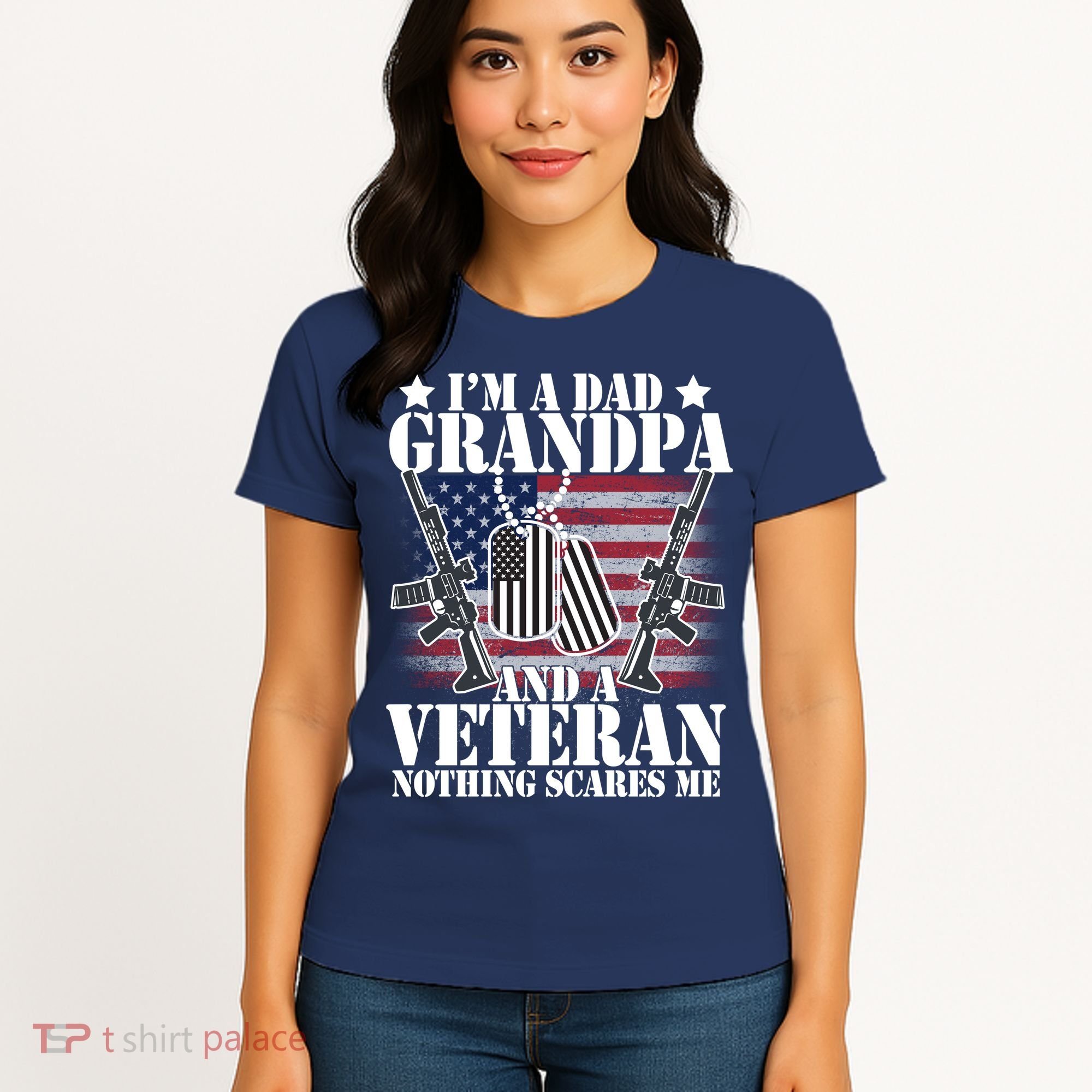 I'm A Dad Grandpa Veteran Nothing Scares me Women's T-Shirt