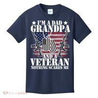 I'm A Dad Grandpa Veteran Nothing Scares me Kids T-Shirt thumb 0