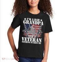 I'm A Dad Grandpa Veteran Nothing Scares me Kids T-Shirt thumb 2