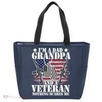 I'm A Dad Grandpa Veteran Nothing Scares me Tote Bag thumb 0