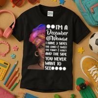 I'm A December Woman Cute Birthday Kids T-Shirt thumb 3