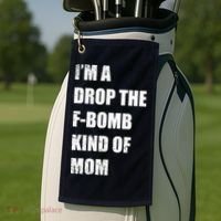 I'm A Drop The F-Bomb Kind Of Mom Golf Towel thumb 2