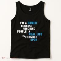 I'm A Gamer Because Punching People Tank Top thumb 2