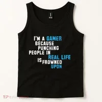 I'm A Gamer Because Punching People Tank Top thumb 2
