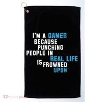 I'm A Gamer Because Punching People Golf Towel thumb 0