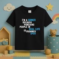 I'm A Gamer Because Punching People Toddler T-Shirt thumb 3