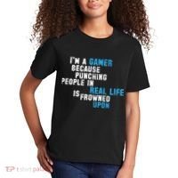 I'm A Gamer Because Punching People Kids T-Shirt thumb 2