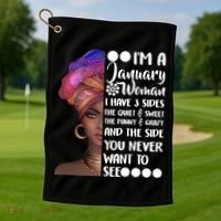 I'm A January Woman Cute Birthday Golf Towel thumb 1