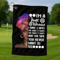 I'm a June Woman Cute Birthday Golf Towel thumb 1