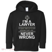 I'm a Lawyer Let's Assume I'm Never Wrong Toddler Hoodie thumb 0
