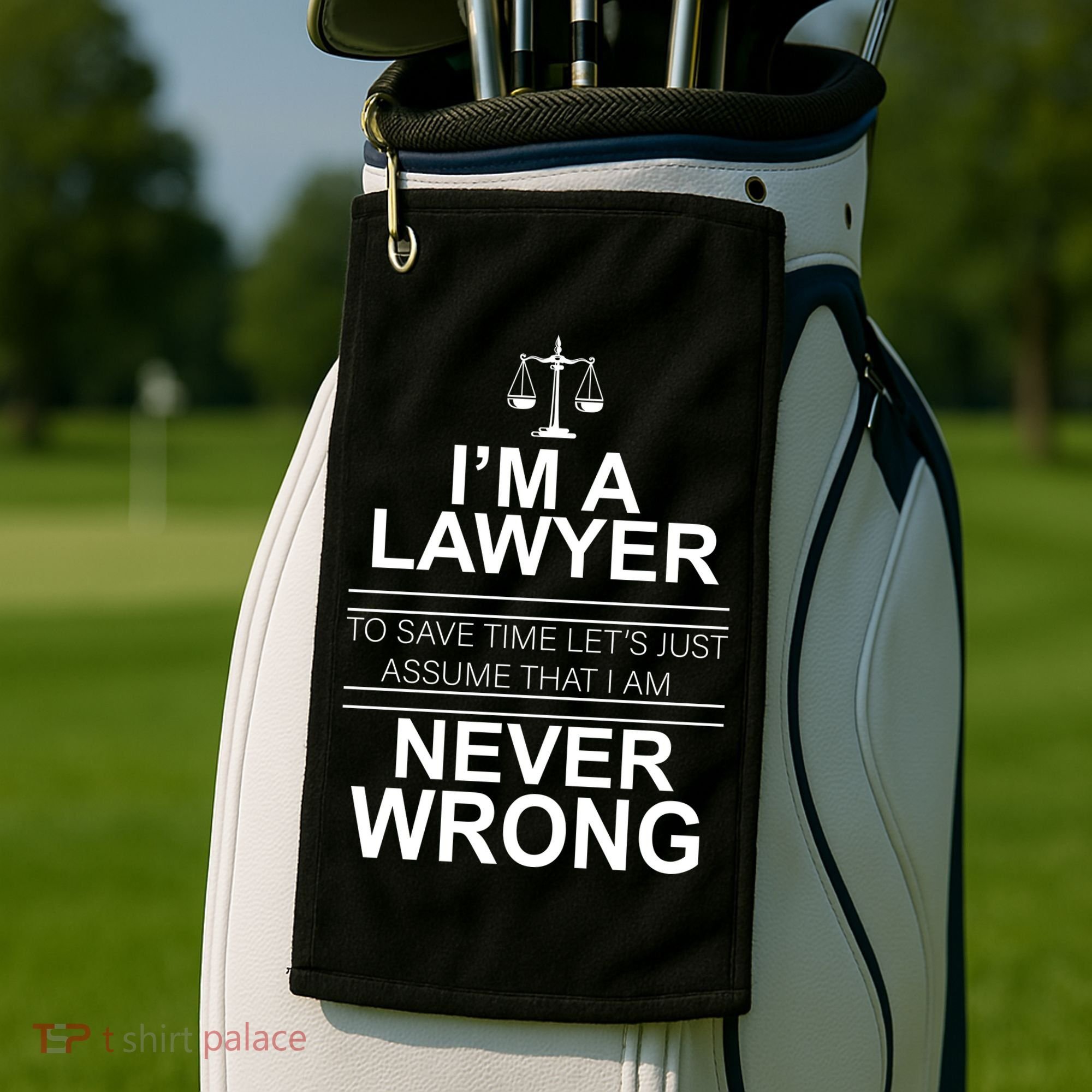 I'm a Lawyer Let's Assume I'm Never Wrong Golf Towel