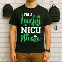 I'm A Lucky Nicu Nurse St Patrick's Day T-Shirt thumb 6
