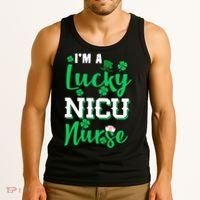 I'm A Lucky Nicu Nurse St Patrick's Day Tank Top thumb 3