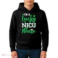 I'm A Lucky Nicu Nurse St Patrick's Day Kids Hoodie thumb 4