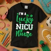 I'm A Lucky Nicu Nurse St Patrick's Day Kids T-Shirt thumb 3