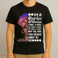 I'm A March Woman Cute Birthday T-Shirt thumb 3