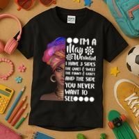 I'm A May Woman Cute Birthday Kids T-Shirt thumb 3