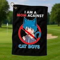 I'm A Mom Against Cat Boys Anime Cat Boys Golf Towel thumb 1