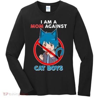 I'm A Mom Against Cat Boys Anime Cat Boys Women's Long Sleeve Shirt