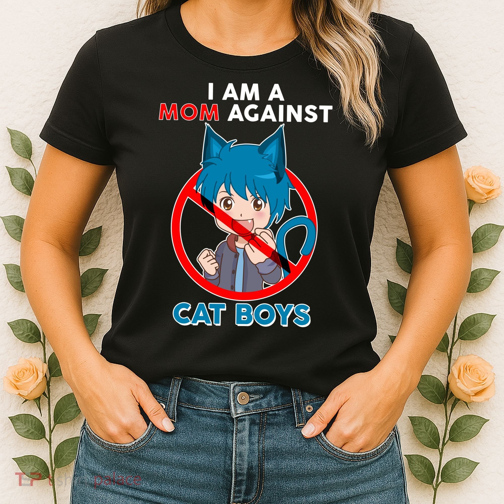I'm A Mom Against Cat Boys Anime Cat Boys Women's T-Shirt