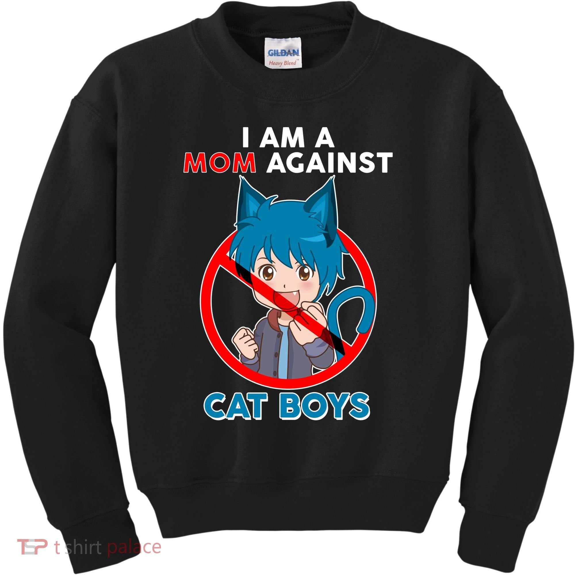 I'm A Mom Against Cat Boys Anime Cat Boys Kids Sweatshirt
