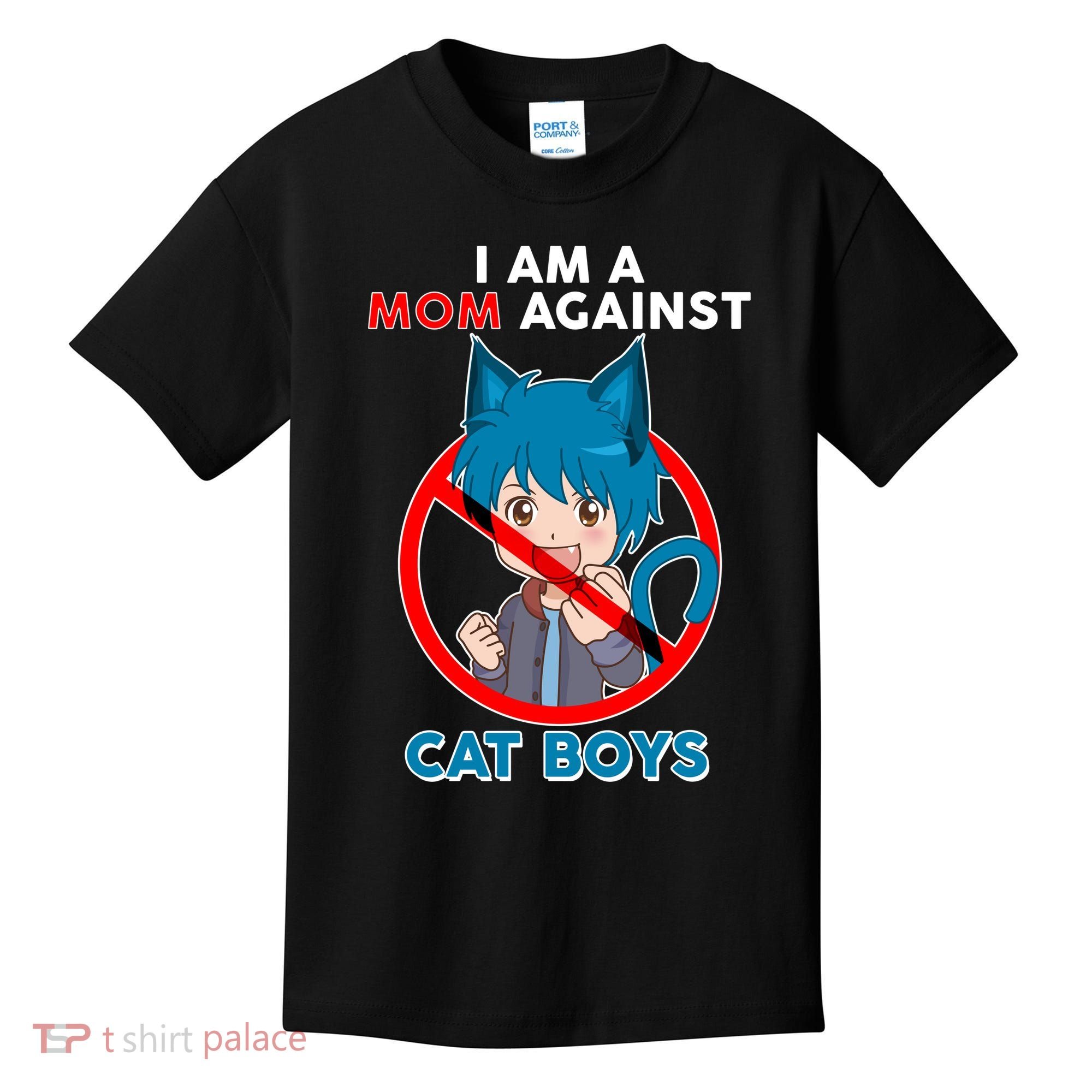 I'm A Mom Against Cat Boys Anime Cat Boys Kids T-Shirt