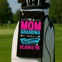I'm A Mom Grandma And A Great Grandma Funny  Golf Towel thumb 2