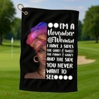 I'm A November Woman Cute Birthday Golf Towel thumb 1