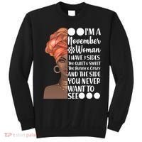 I'm A November Woman I Have 3 Sides Birthday Sweatshirt thumb 0