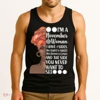 I'm A November Woman I Have 3 Sides Birthday Tank Top thumb 3