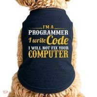 I'm A Programmer I Write Code Doggie Tank thumb 0